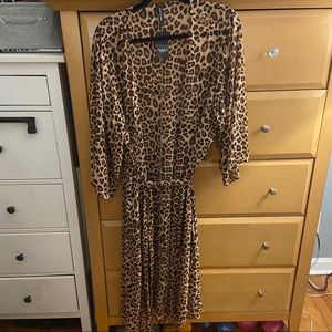Silk leopard print robe